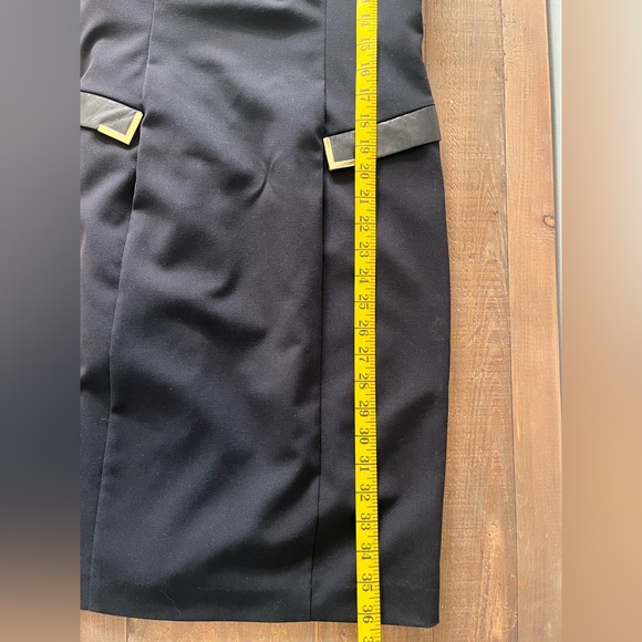 Calvin Klein Fitted Dress with Leather Pocket detail - Picture 7 of 7